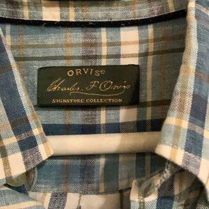 Vintage Orvis 100% Linen Shirt Extra Large